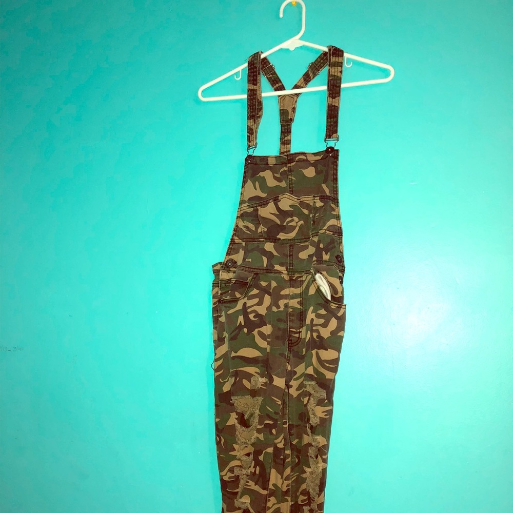 Camouflage Print Overalls